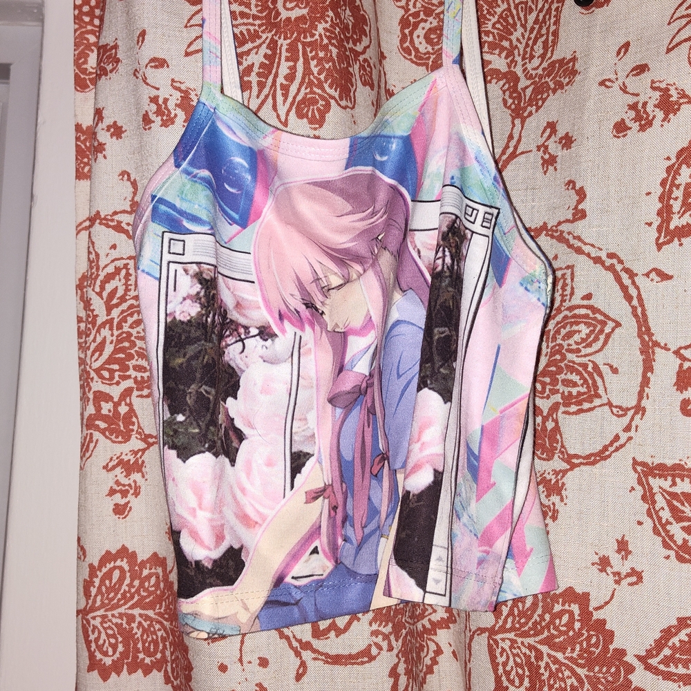 Graphic Print Tank Top - Multicolor